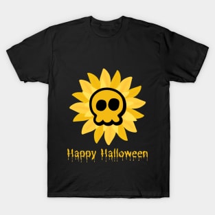 Happy Halloween Sunflower&Skull T-Shirt